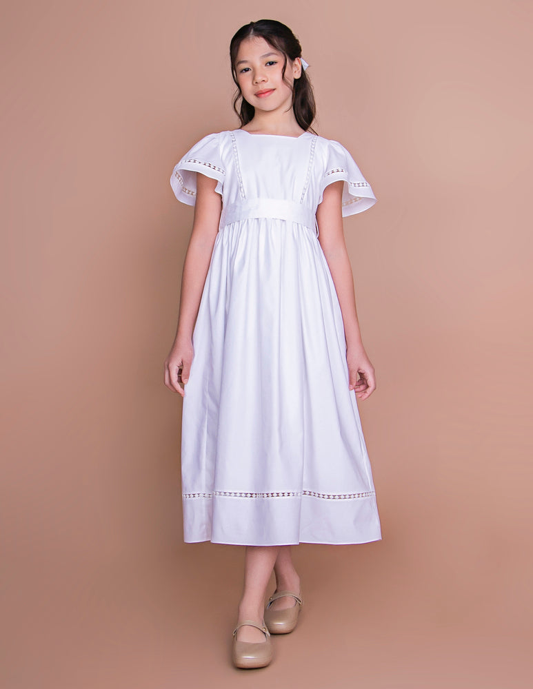 Vestido Infantil Poesia Longo Branco