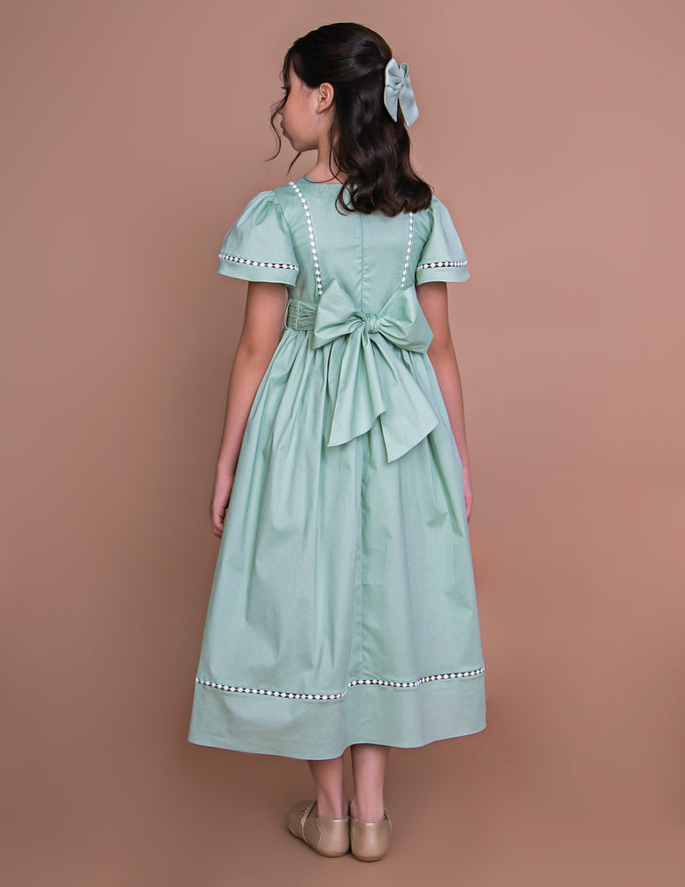 Vestido Infantil Poesia Longo Verde Celadon