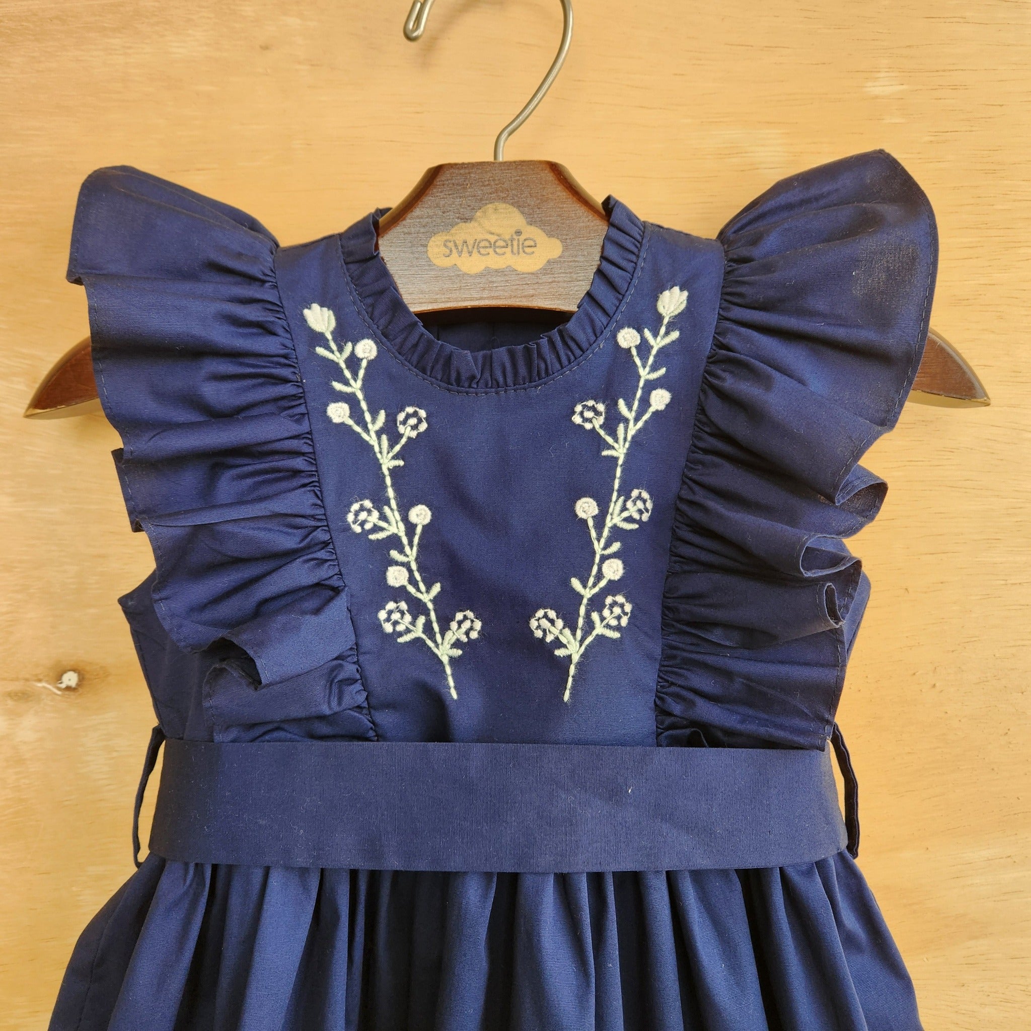 Vestido Bebê Aimée Azul Marinho