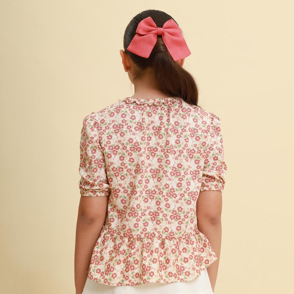 Bata Infantil Lyon Florzinha Bege