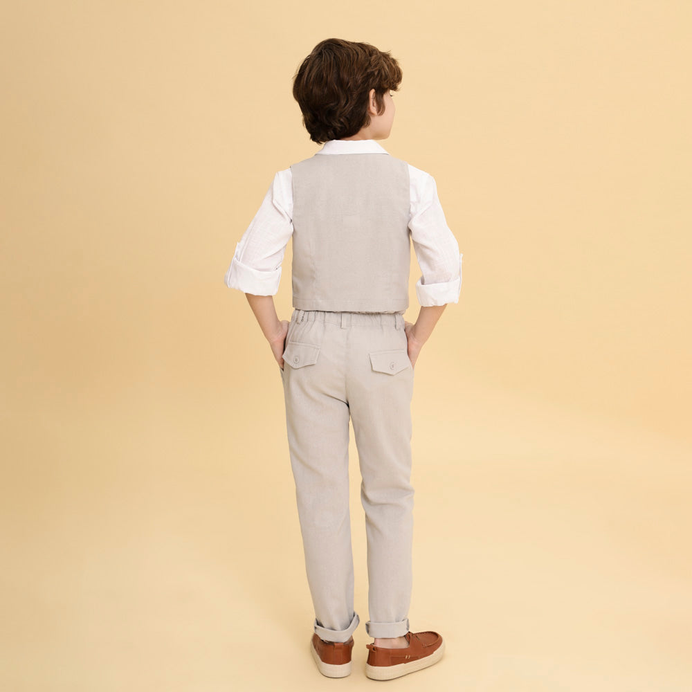 Calça Infantil de Linho Cinza