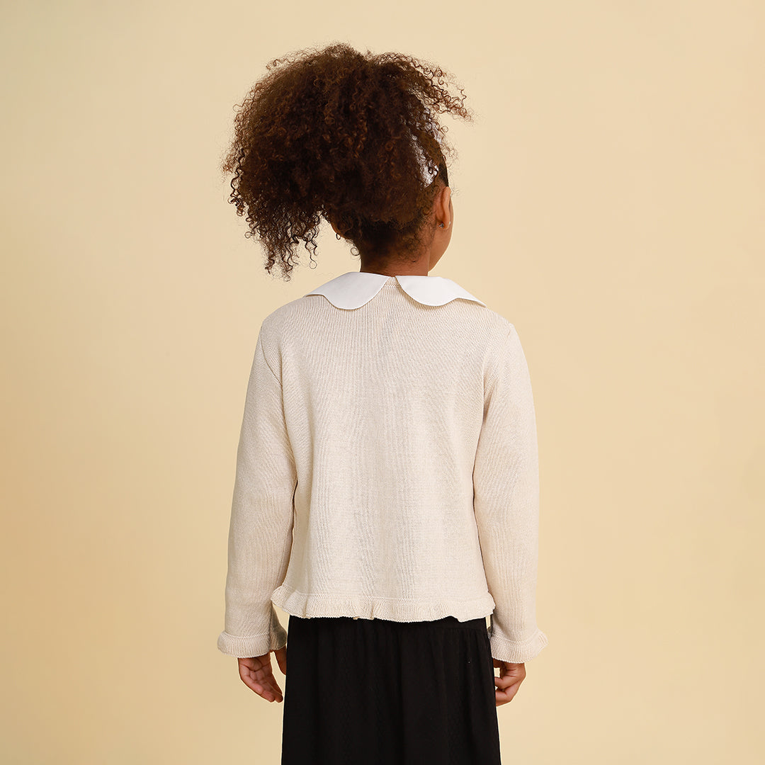 Casaqueto de Tricot Infantil Lorena Bege