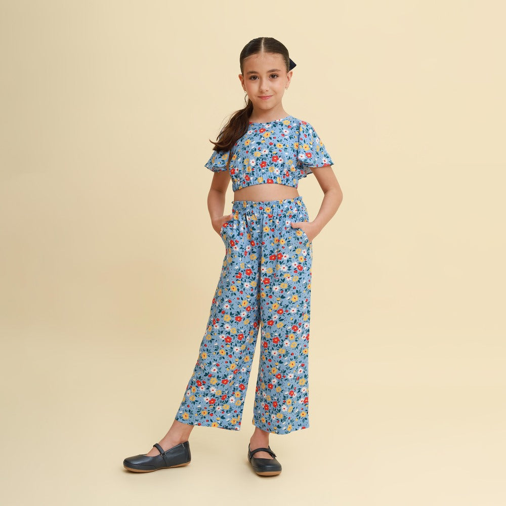 Conjunto Infantil Versalhes Florzinha Azul