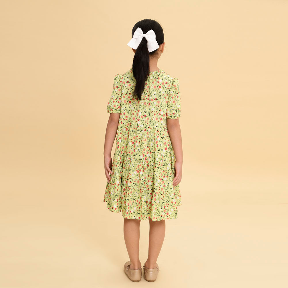 Vestido Infantil Vicenza Florzinha Verde