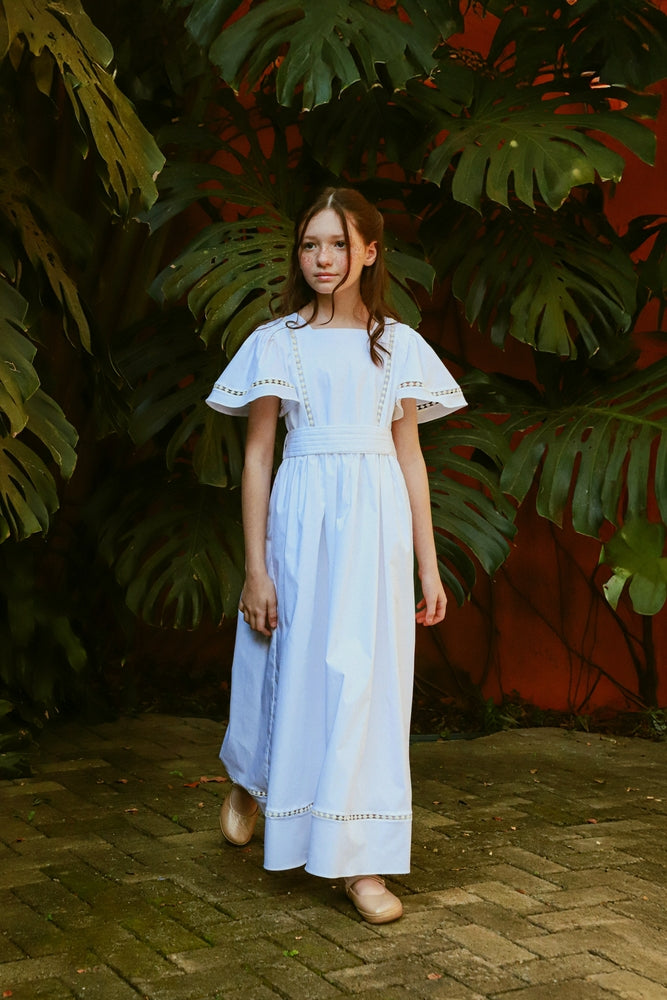 Vestido Infantil Poesia Longo Branco