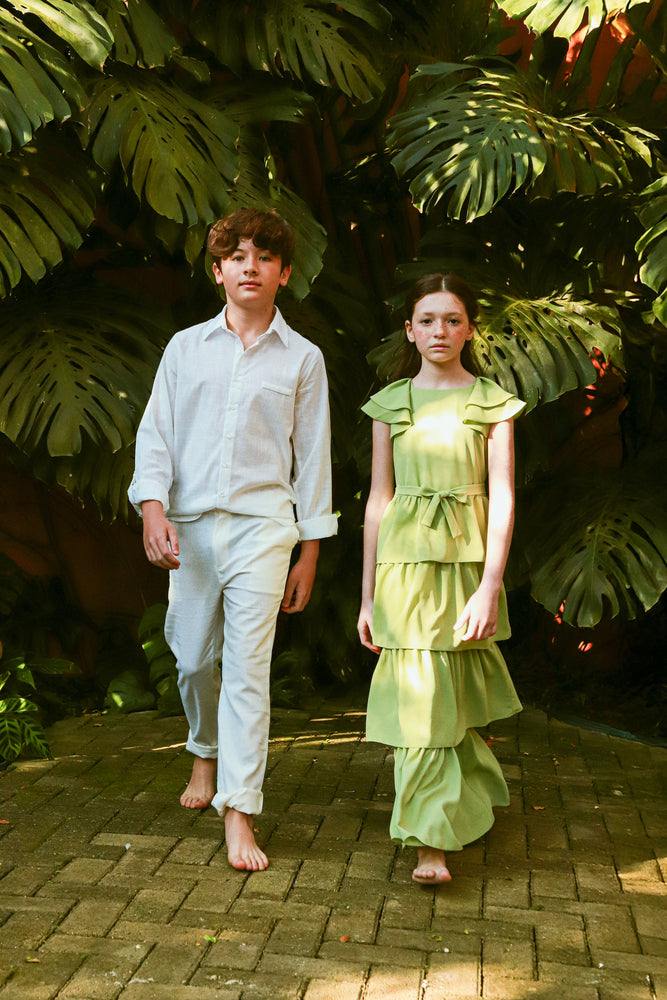 Vestido Infantil Kaya Longo Verde