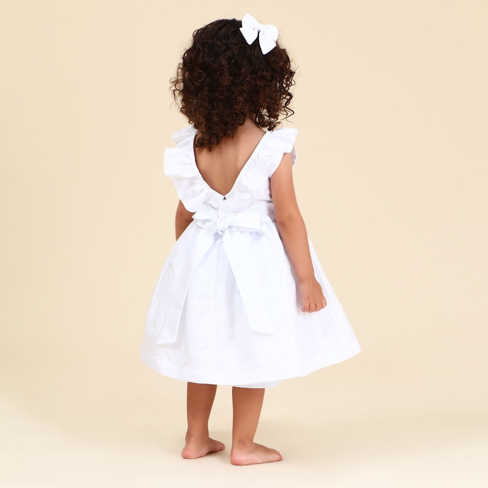 Vestido Festa Bebê Babado Branco