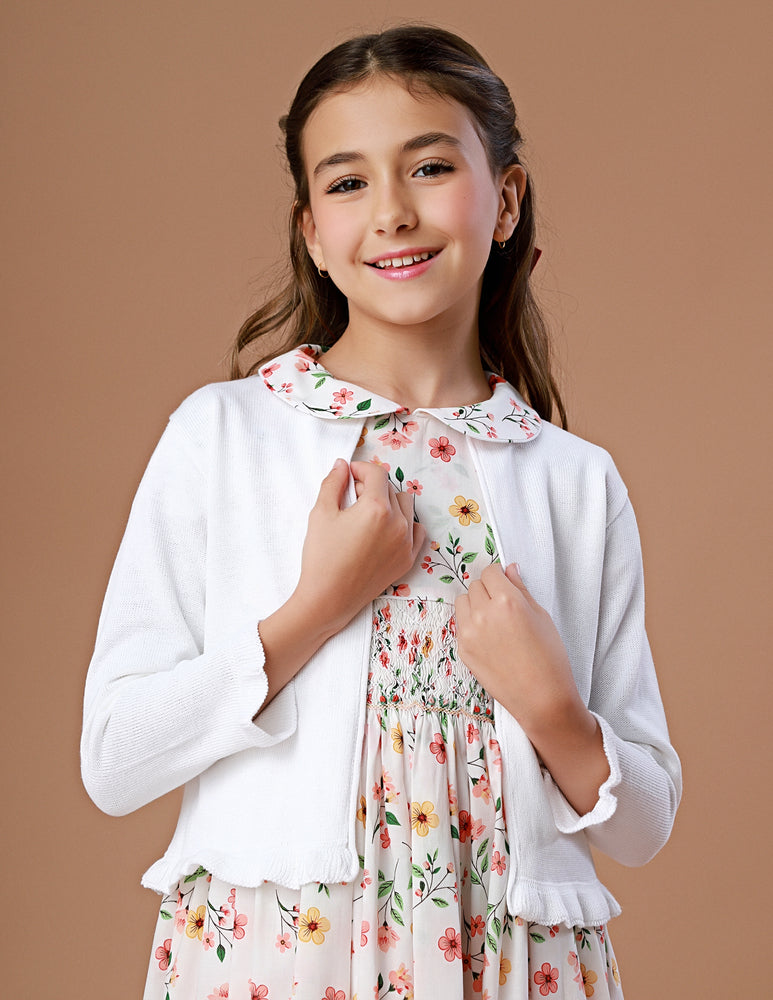 Casaqueto de Tricot Infantil Lorena Branco