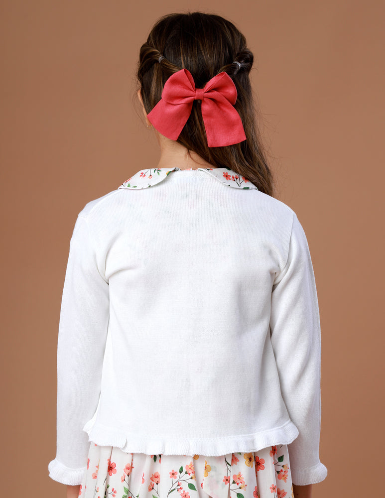Casaqueto de Tricot Infantil Lorena Branco