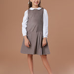 Vestido Infantil Veneza Veludo Cinza