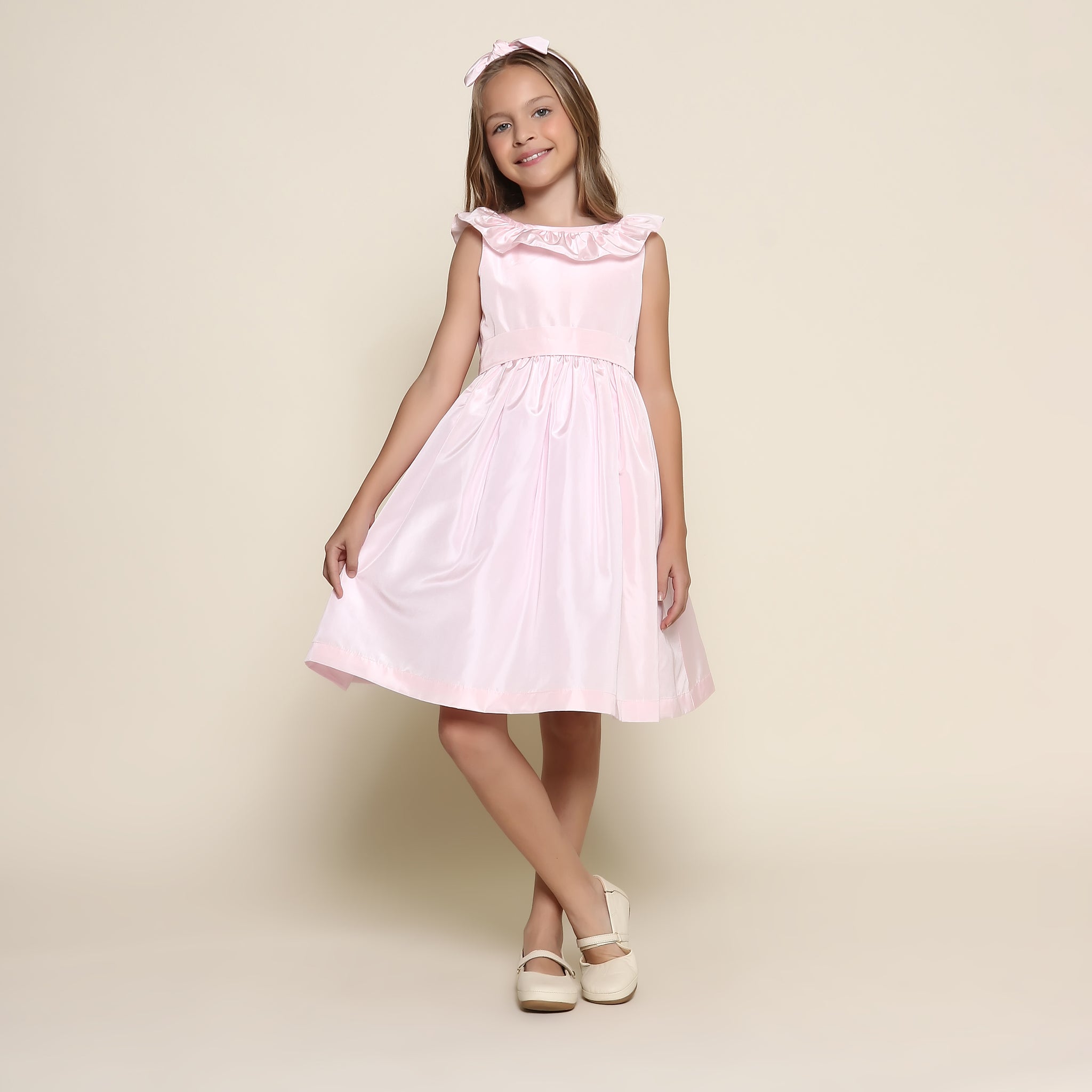 Vestido Festa Babado Rosa
