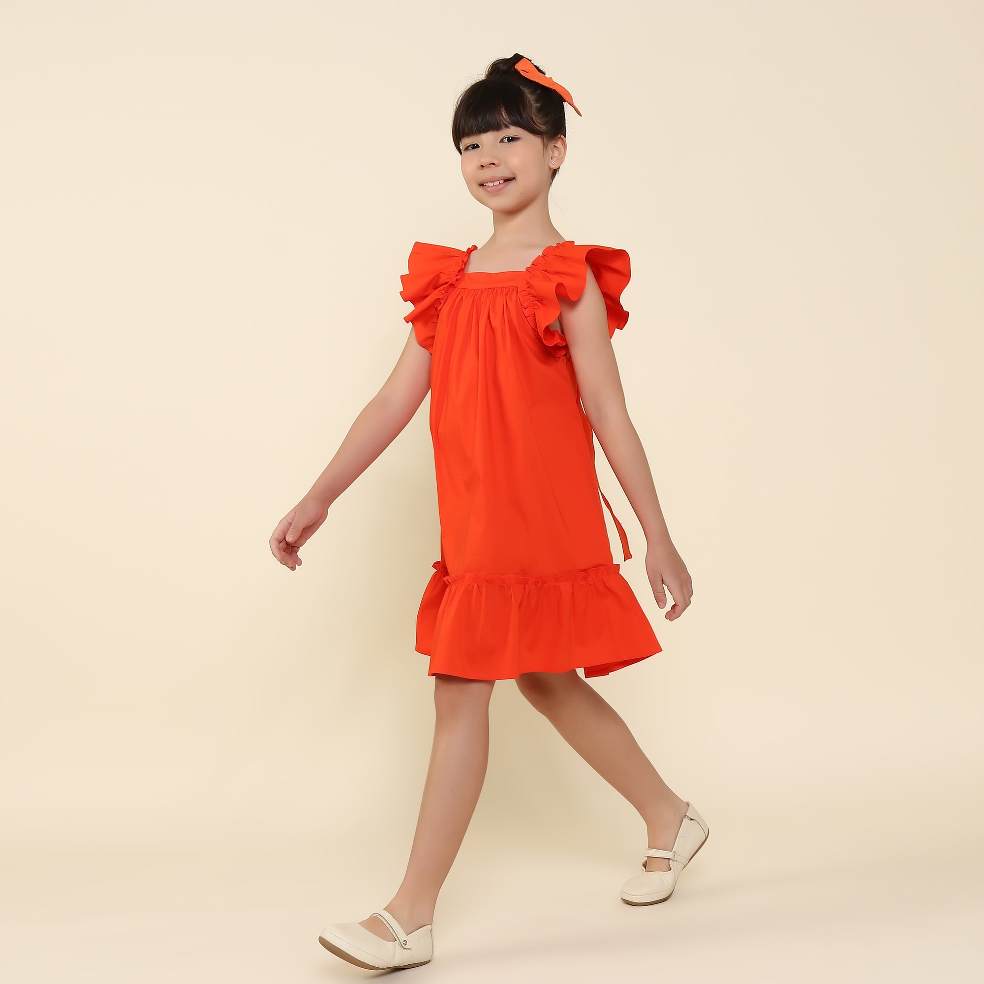 Vestido Infantil Bolonha Laranja