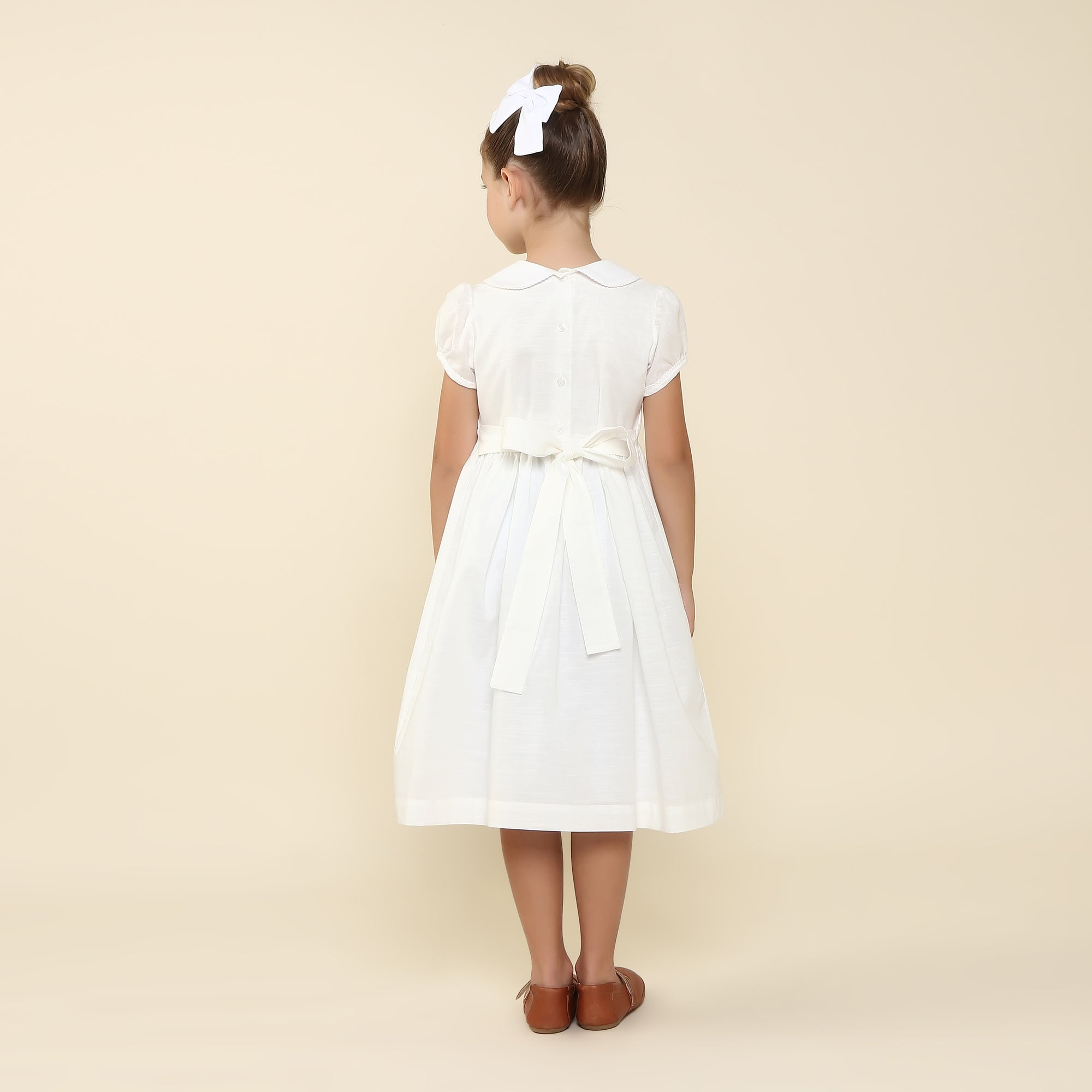 Vestido Bordado Infantil Hortênsia Off White