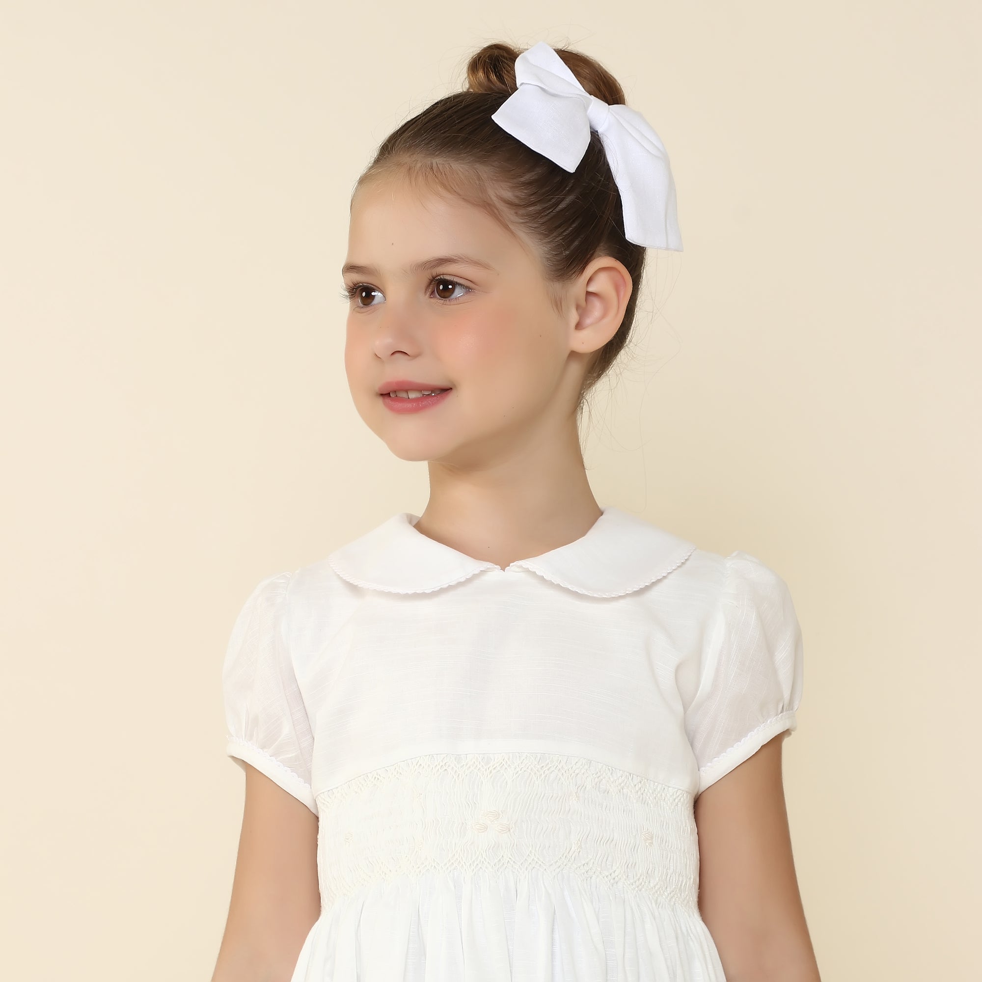 Vestido Bordado Infantil Hortênsia Off White