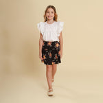 Saia Infantil Marseille Flores Preto