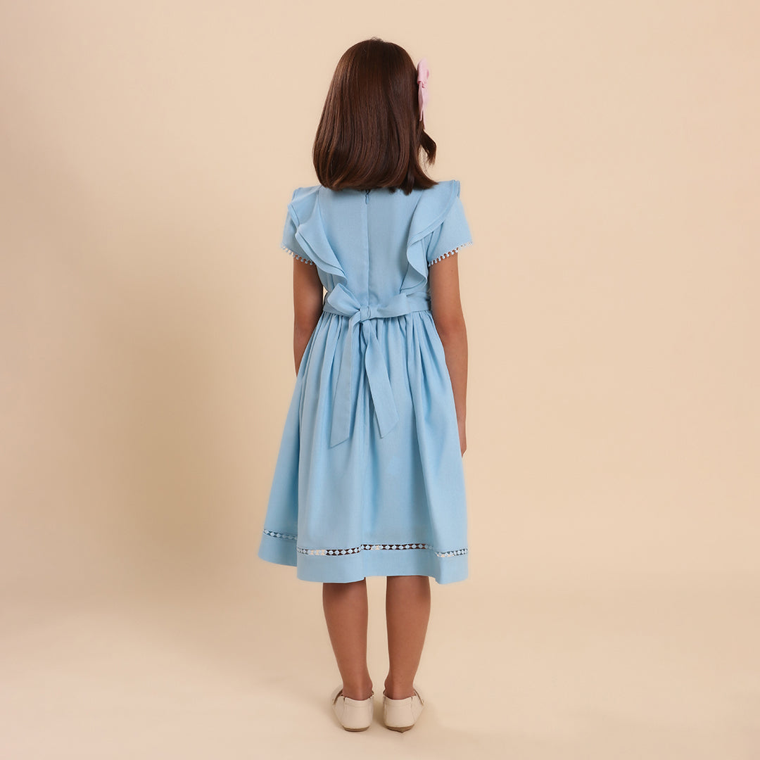 Vestido Infantil Louise Viscolinho Azul