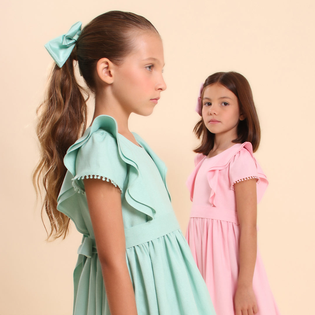 Vestido Infantil Louise Viscolinho Rosa