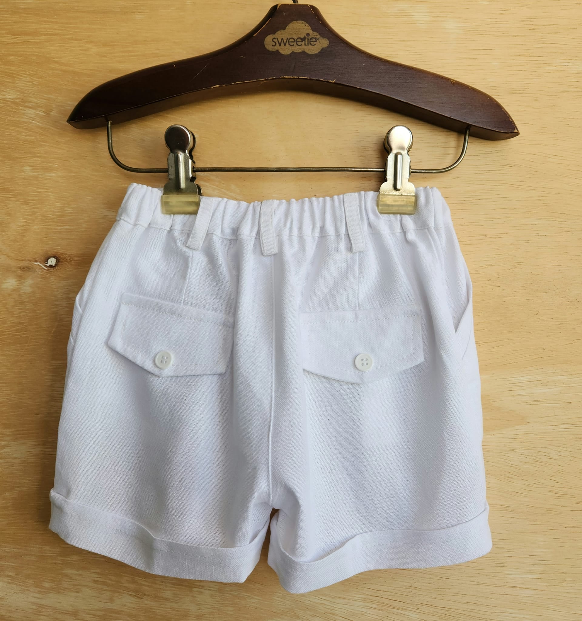 Shorts Bebê de Linho Branco