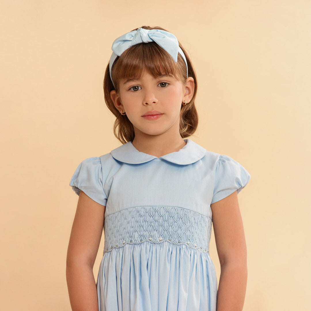 Vestido Bordado Infantil Clara Azul