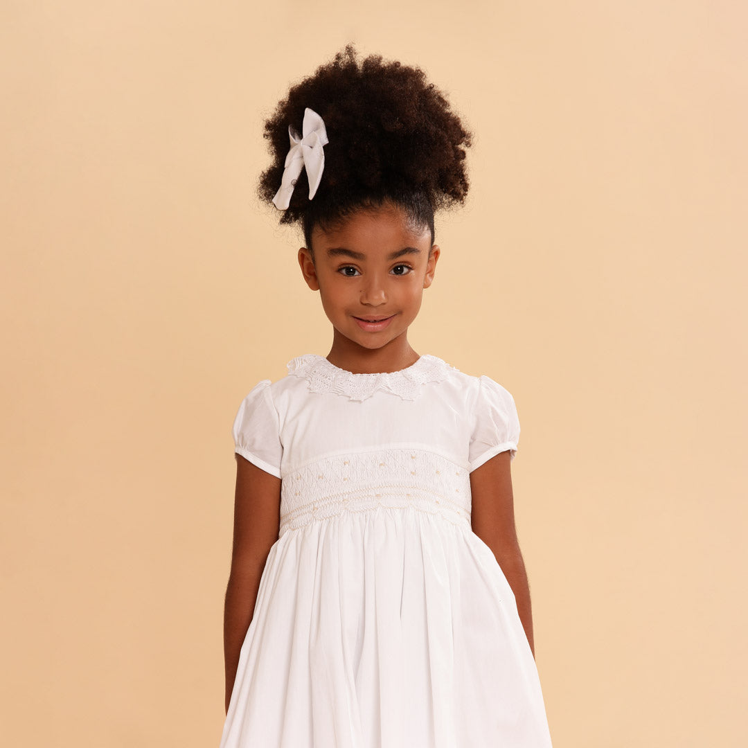 Vestido Bordado Infantil Lili Renda Renascença Branco