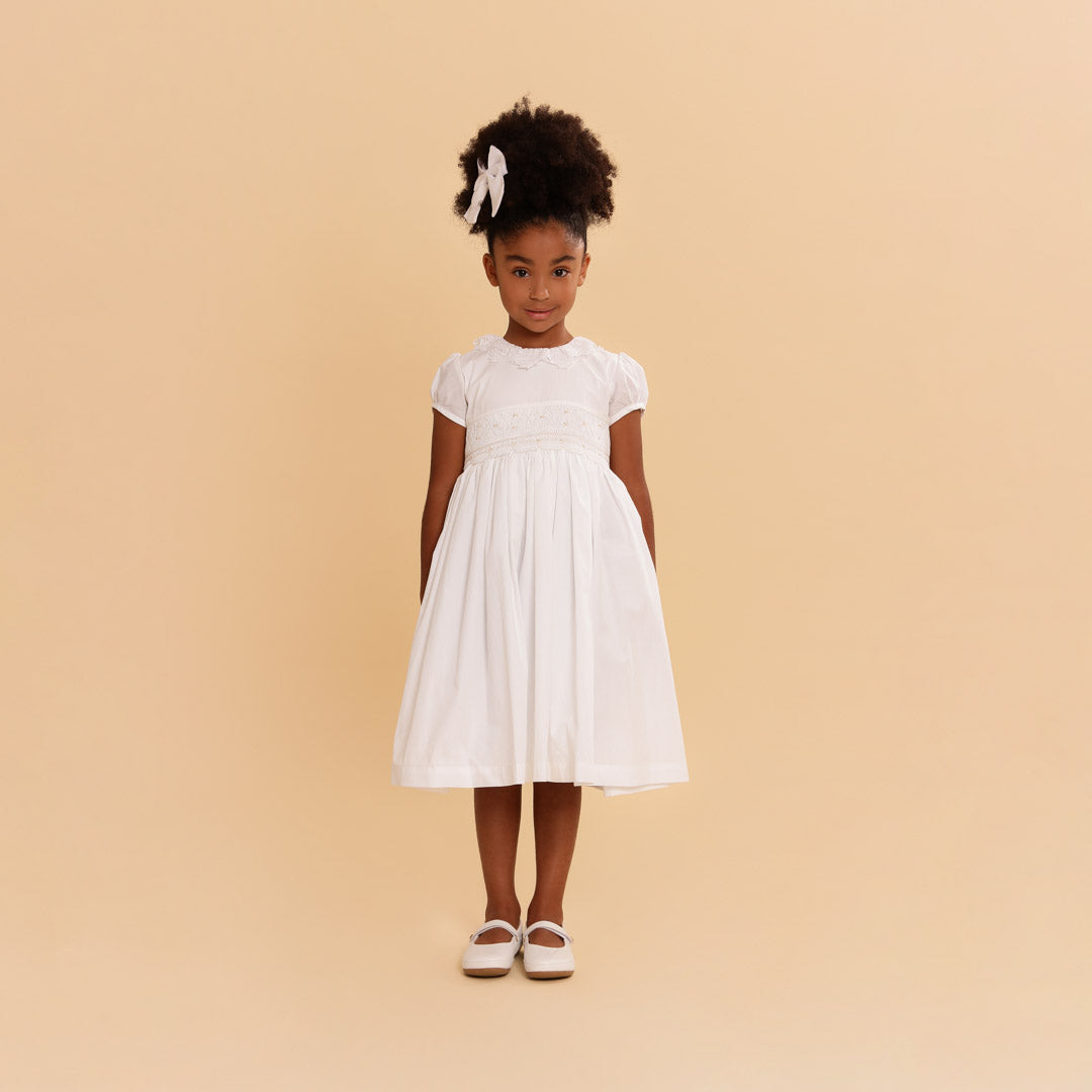 Vestido Bordado Infantil Lili Renda Renascença Branco