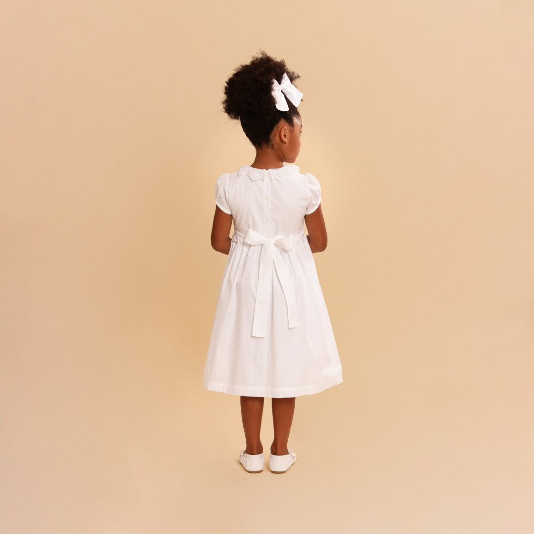 Vestido Bordado Infantil Lili Renda Renascença Branco