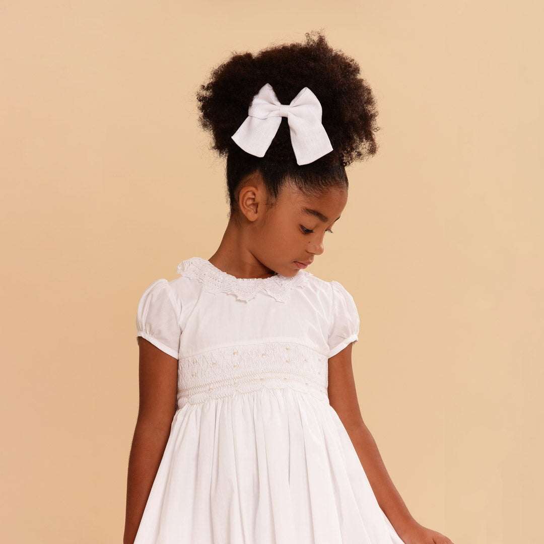 Vestido Bordado Infantil Lili Renda Renascença Branco