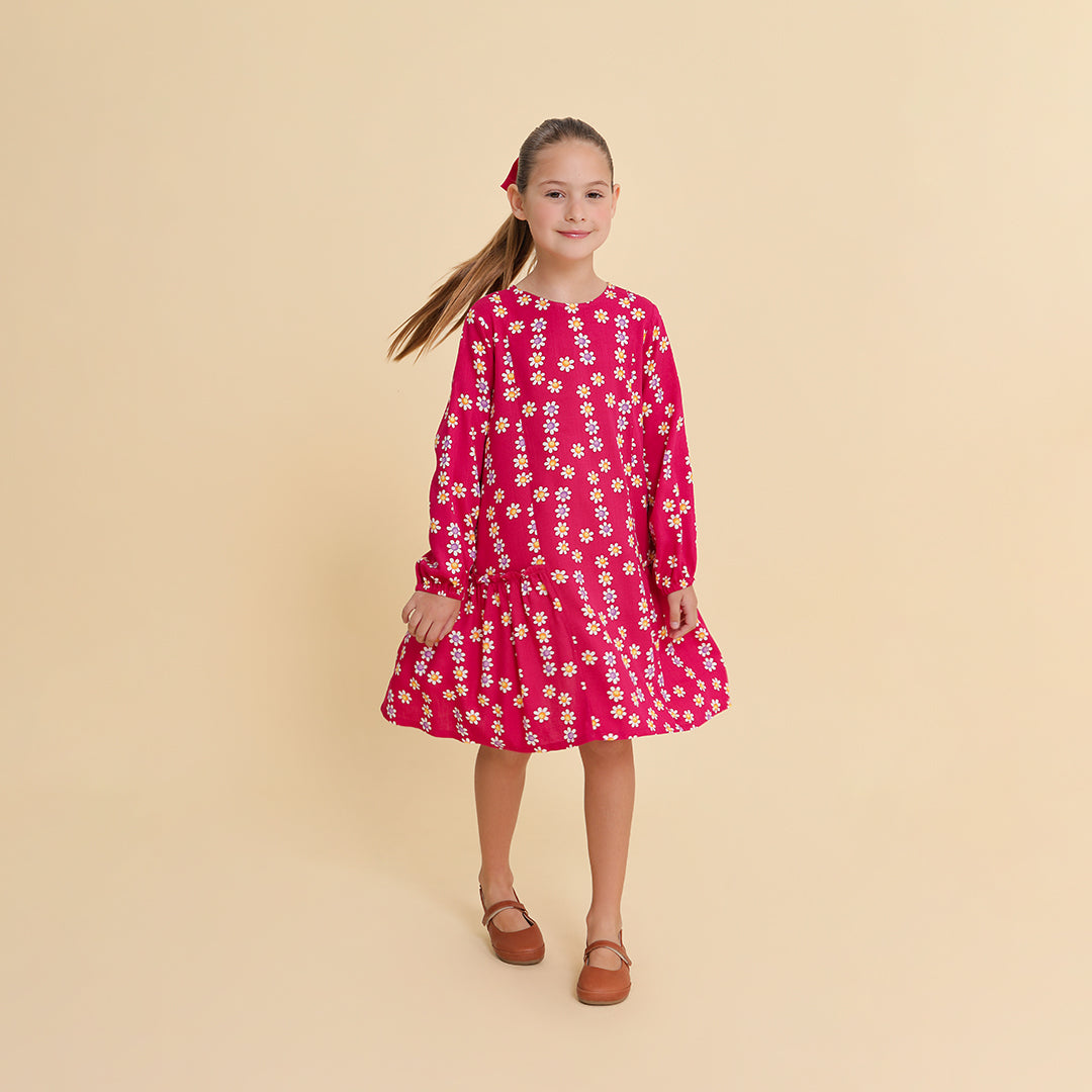 Vestido Infantil Verona Margarida Pink