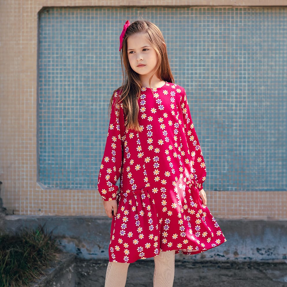 Vestido Infantil Verona Margarida Pink