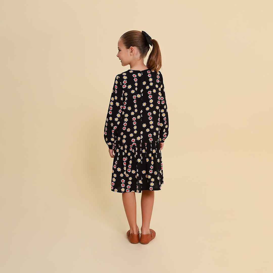 Vestido Infantil Verona Margarida Preto