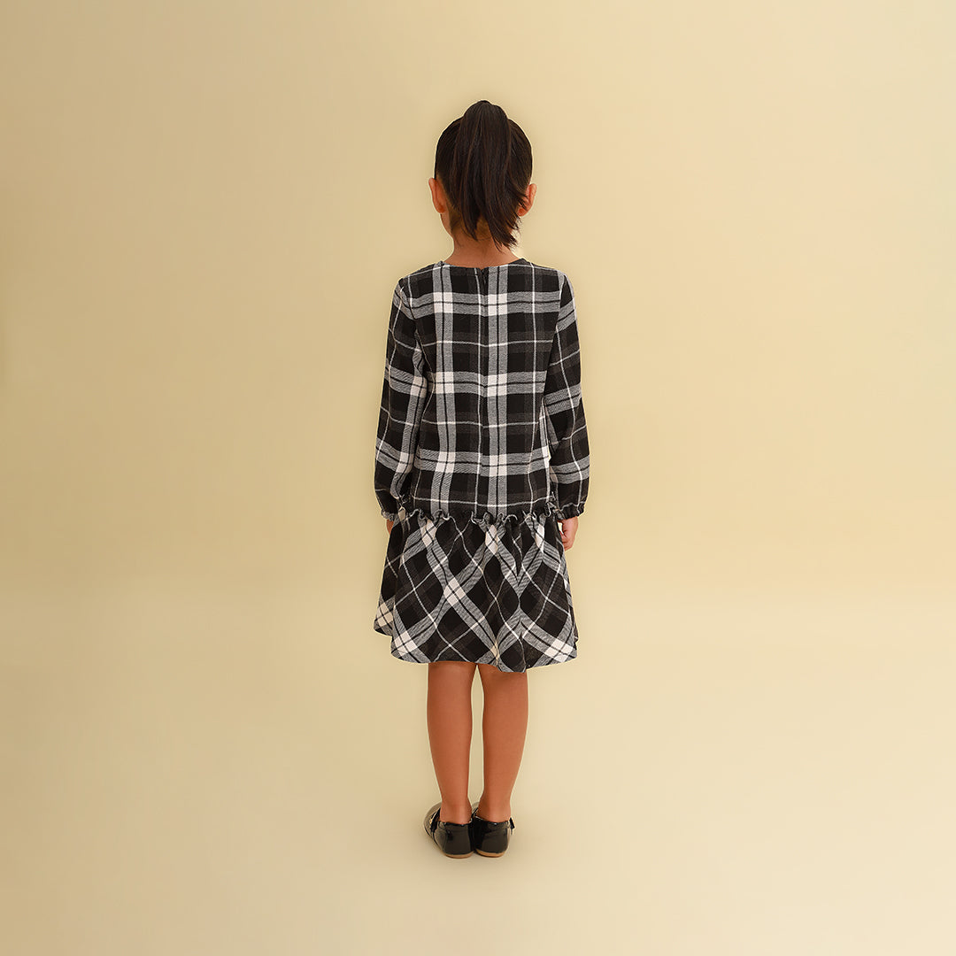 Vestido Infantil Verona Xadrez Preto