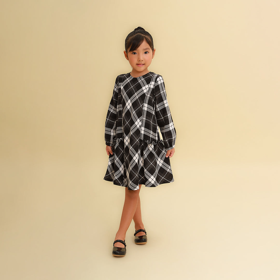 Vestido Infantil Verona Xadrez Preto