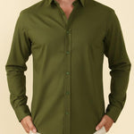 Camisa Pai Manga Longa Verde Oliva Natal