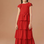 Vestido Infantil Kaya Longo Vermelho