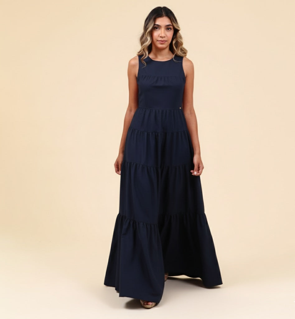 Vestido Amalfi Mãe Azul Marinho