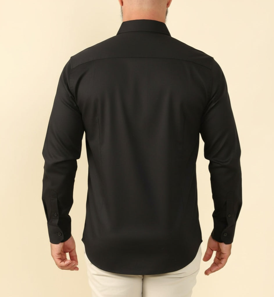 Camisa Pai Manga Longa Preta