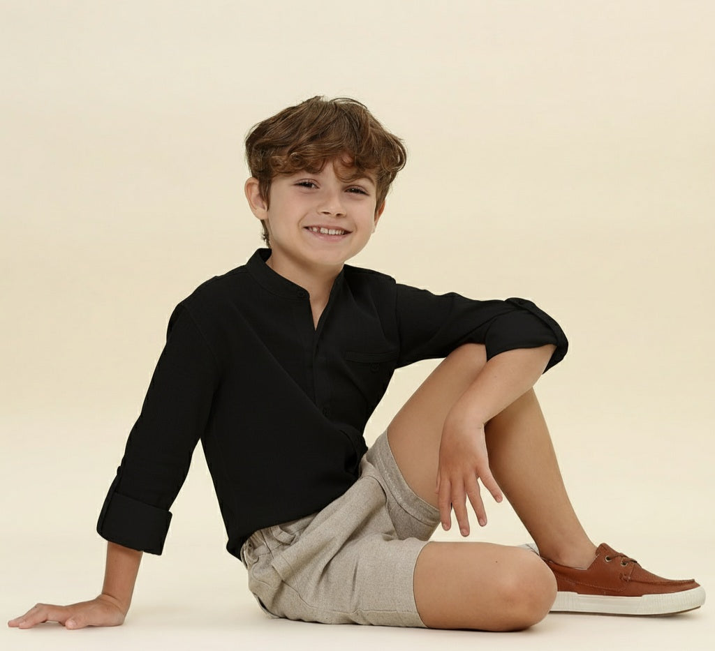 Camisa Infantil Lucca Preta