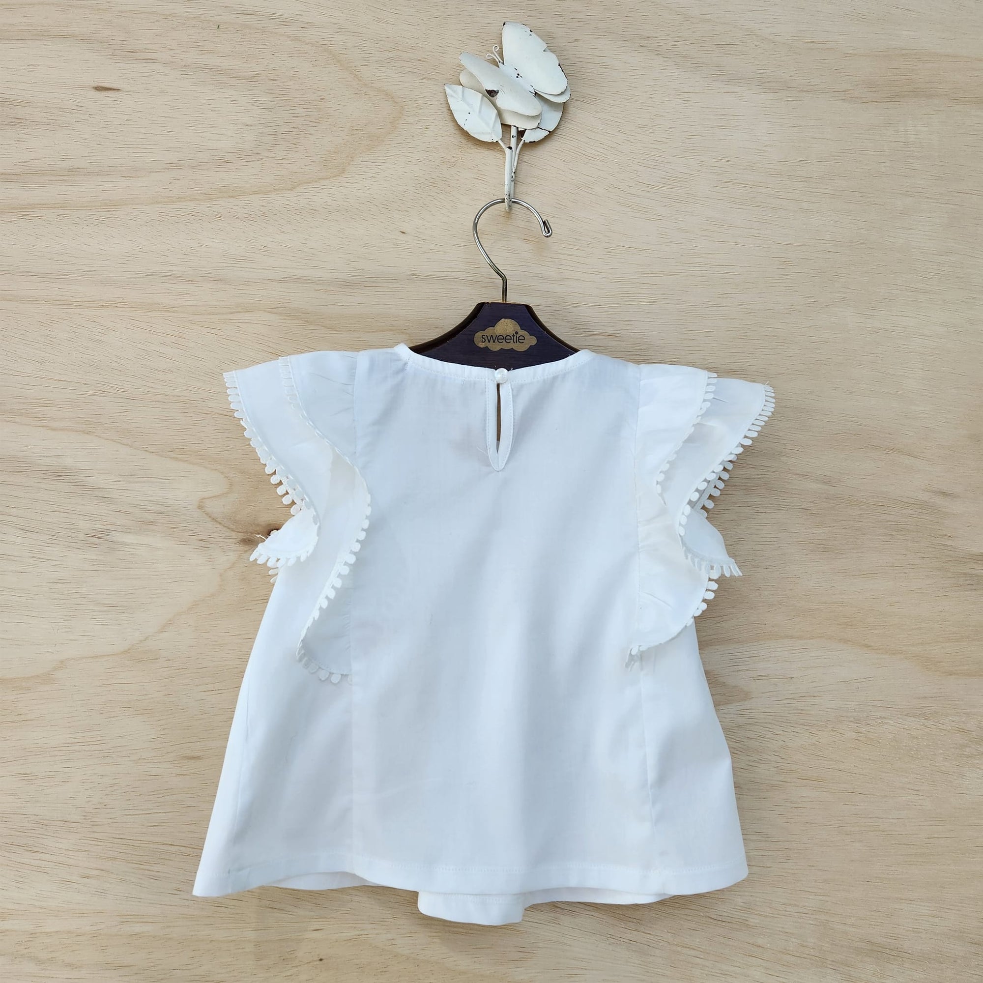 Blusa Bata Sweetie Branco Acetinado