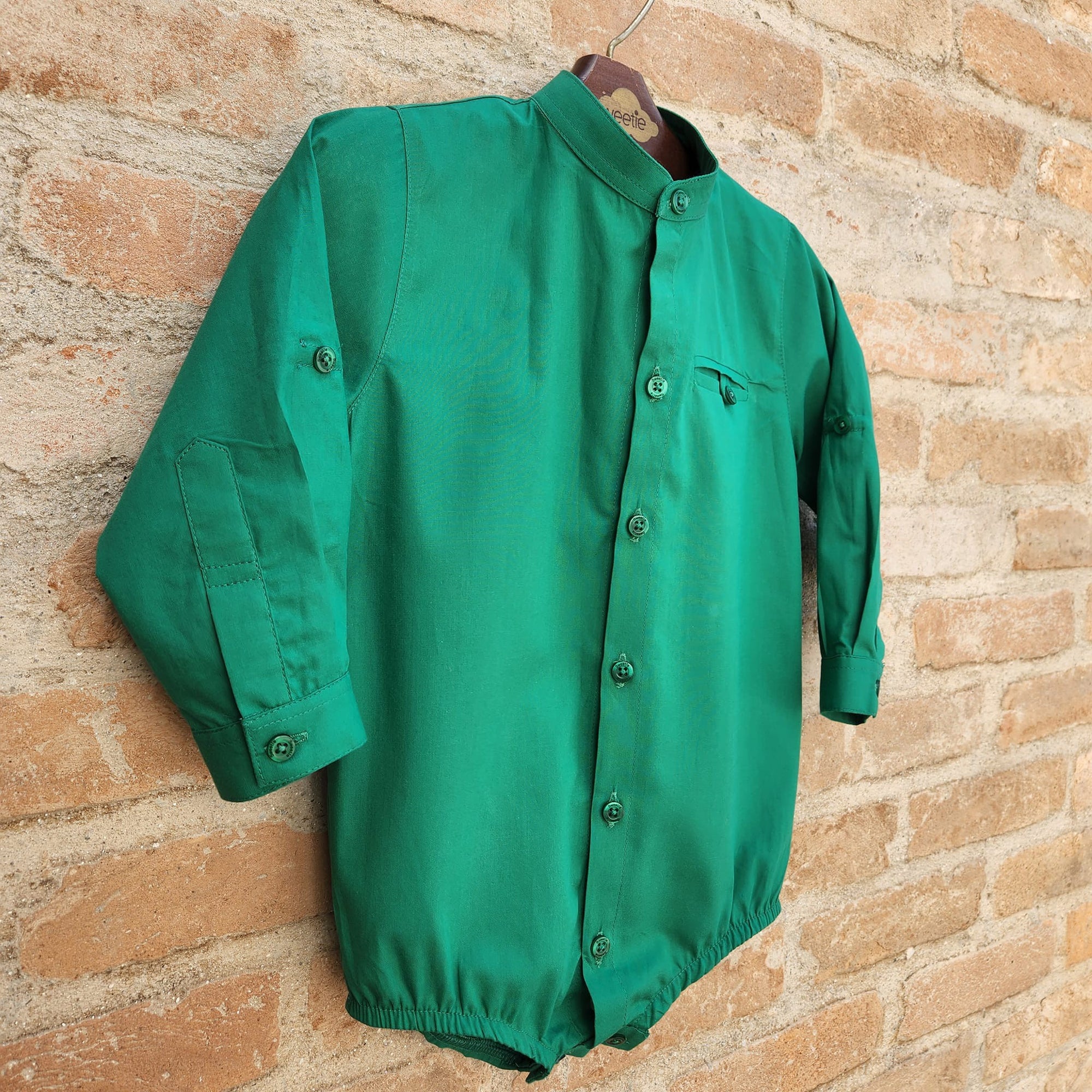 Camisa Body Lucca Verde - Detalhes das mangas