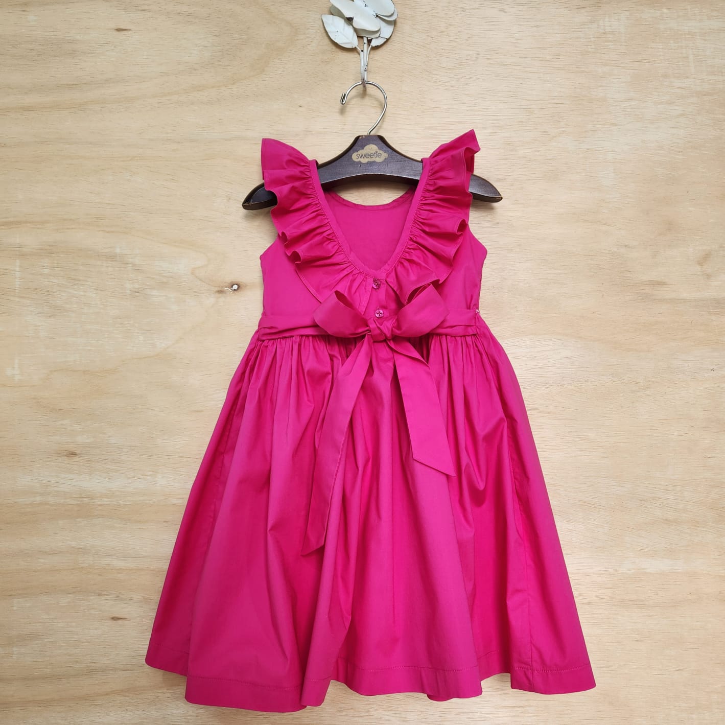 Vestido Bebê Bordado Babado Pink