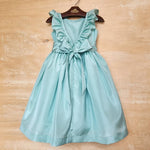 Vestido Festa Bebê Babado Verde Celadon