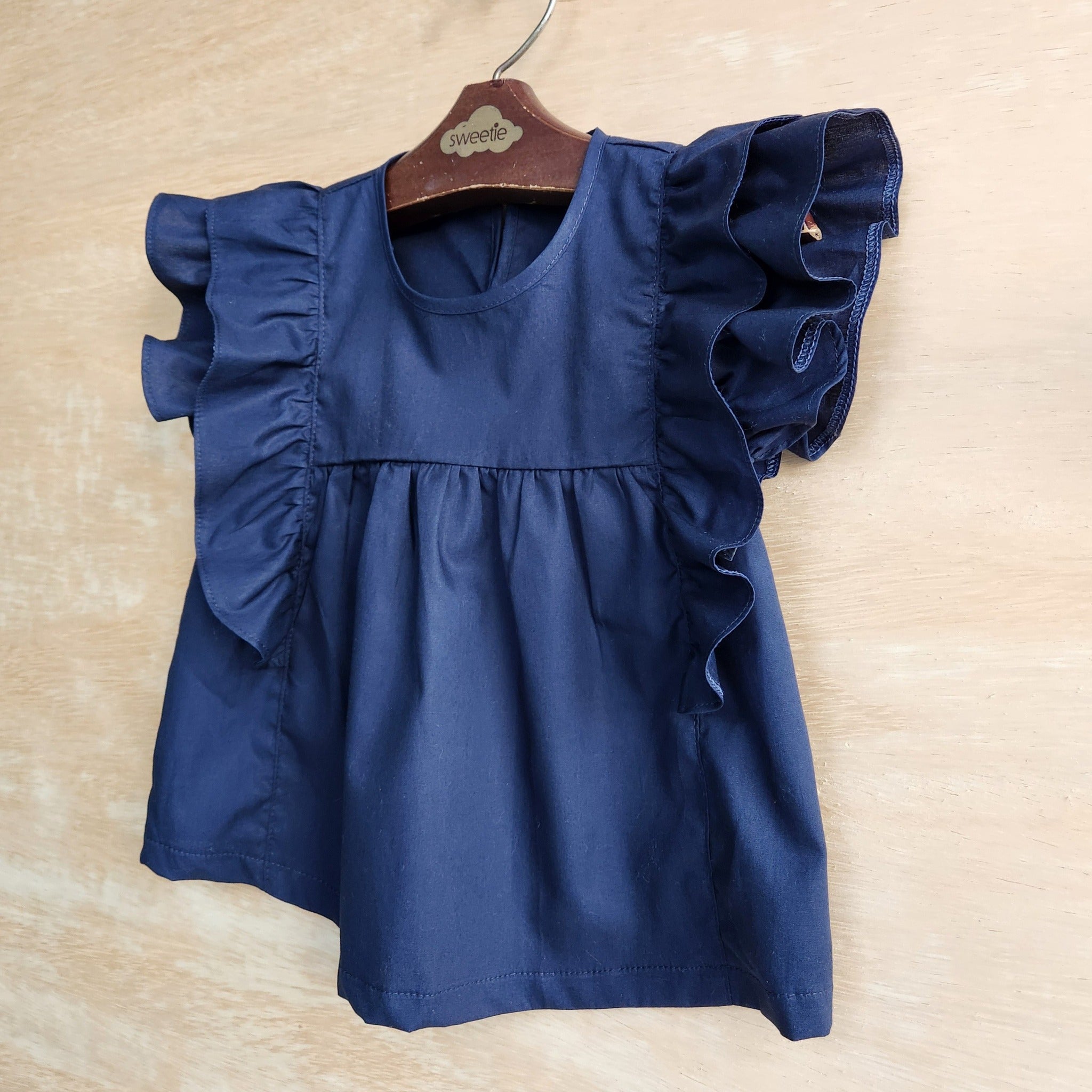 Blusa Bata Infantil Eduarda Azul Marinho