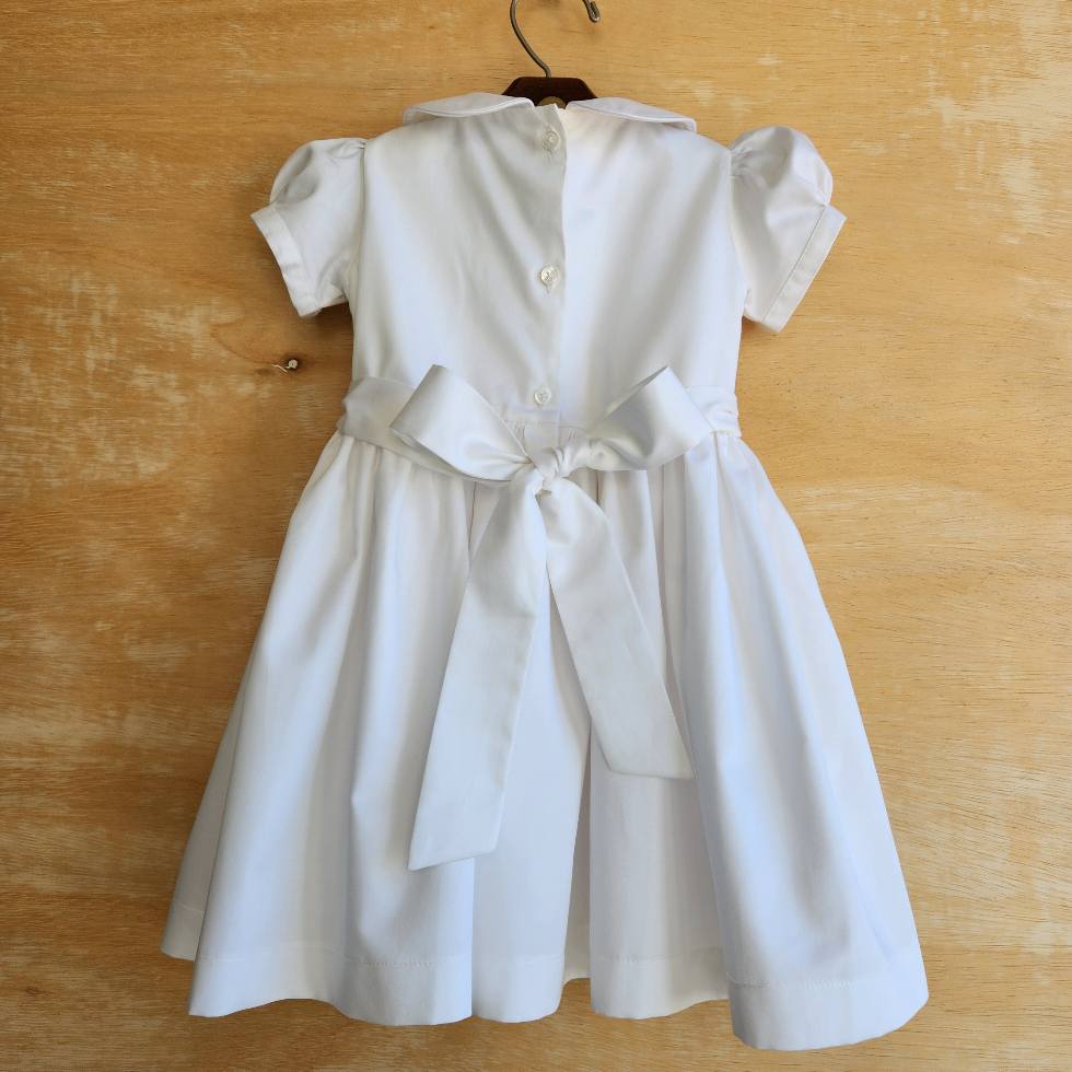 Vestido Bordado Bebê Clara 400 fios Branco