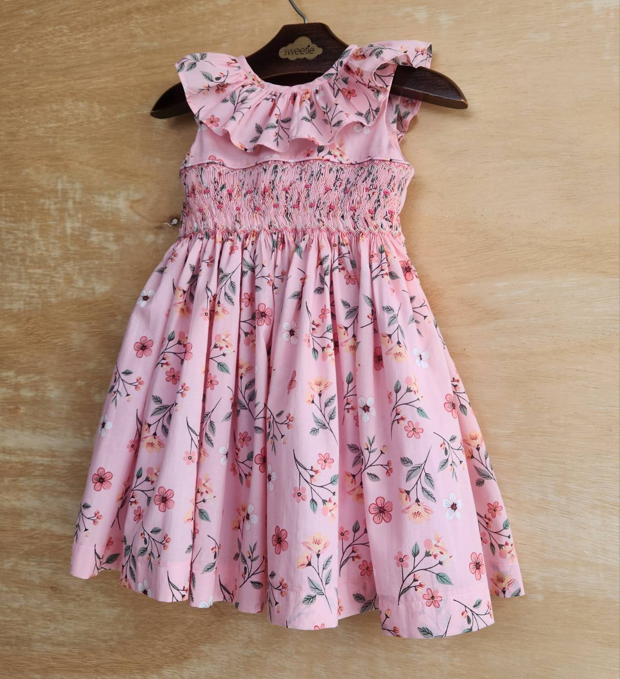 Vestido Bebê Bordado Babado Provence Rosa
