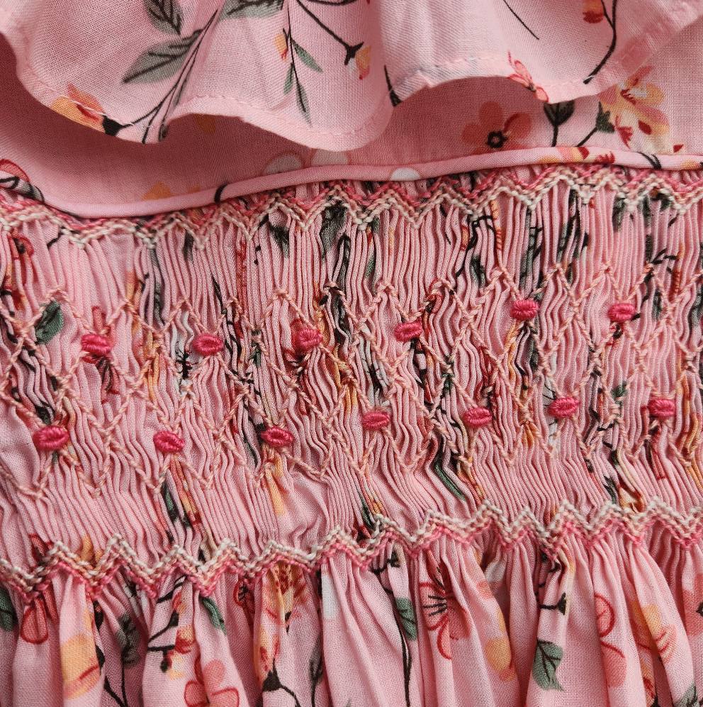 Vestido Bebê Bordado Babado Provence Rosa