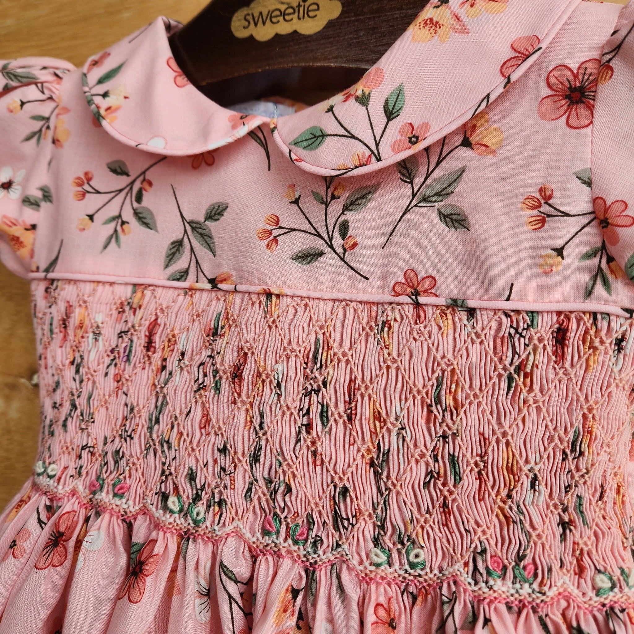 Vestido Bordado Bebê Clara Provence Rosa