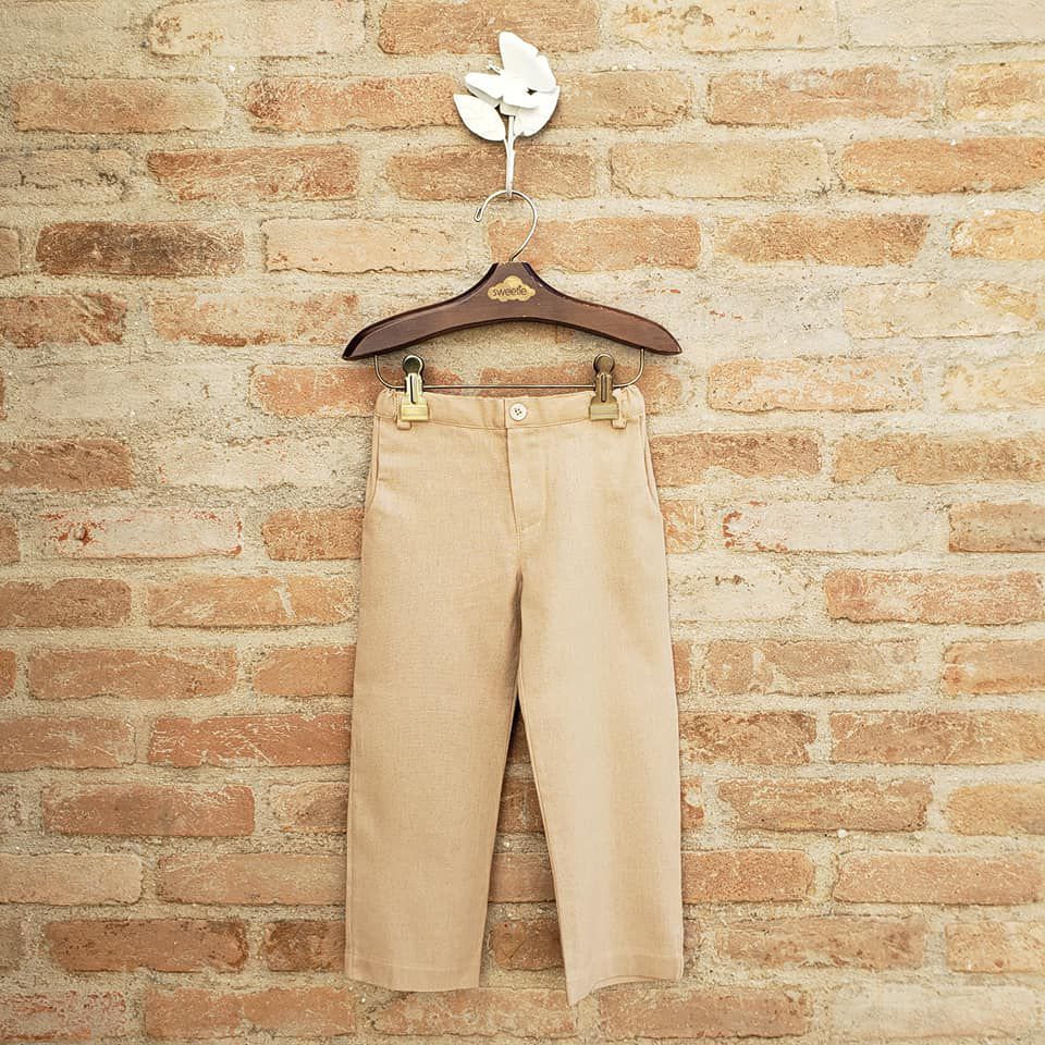 Calça Infantil de Linho Camel
