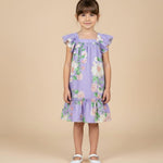 Vestido Infantil Bolonha Floral Lilás