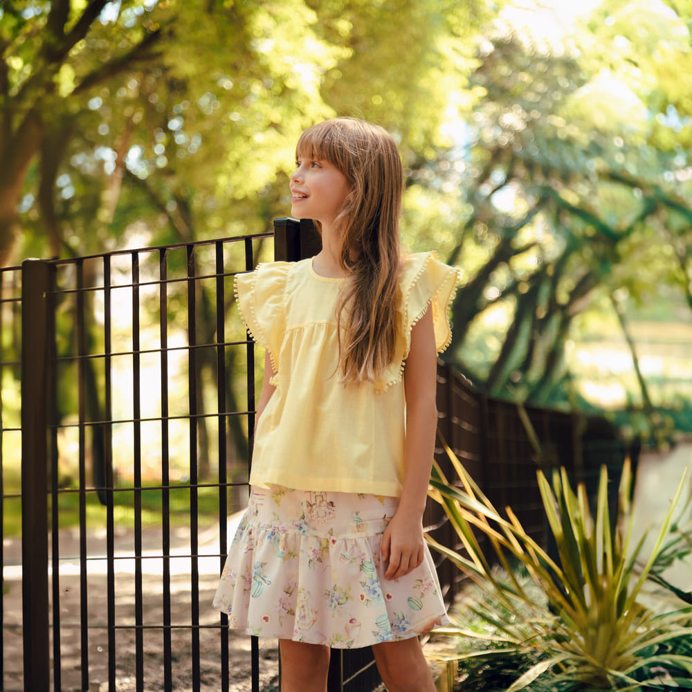 Blusa Bata Infantil Amarelo