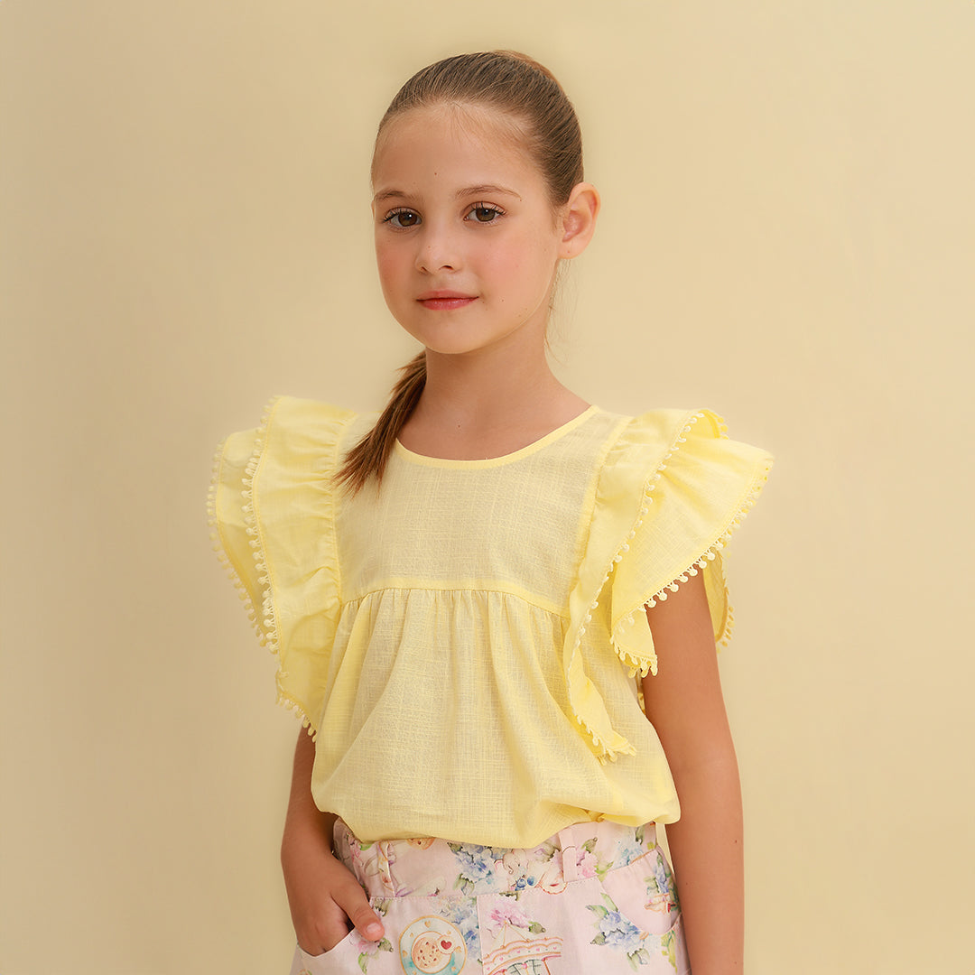 Blusa Bata Infantil Amarelo